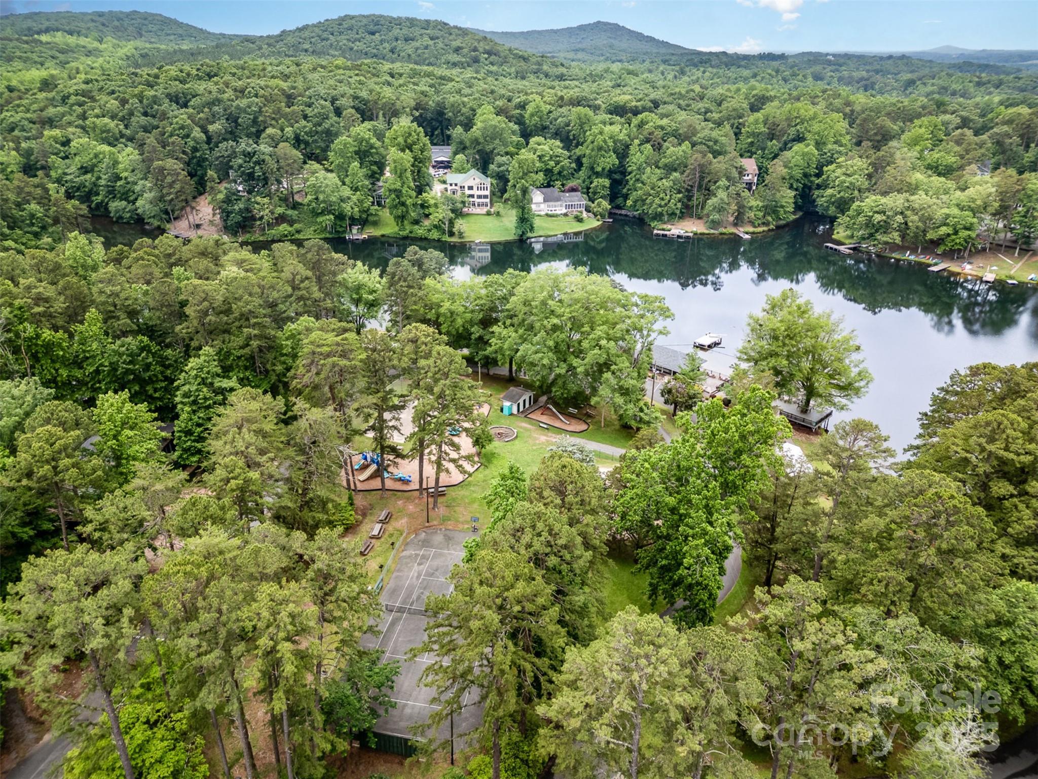 1102 Lake Montonia Road Kings Mountain, NC 28086 - Photo 45 of 48 an aerial view of residential house with outdoor space and trees all around