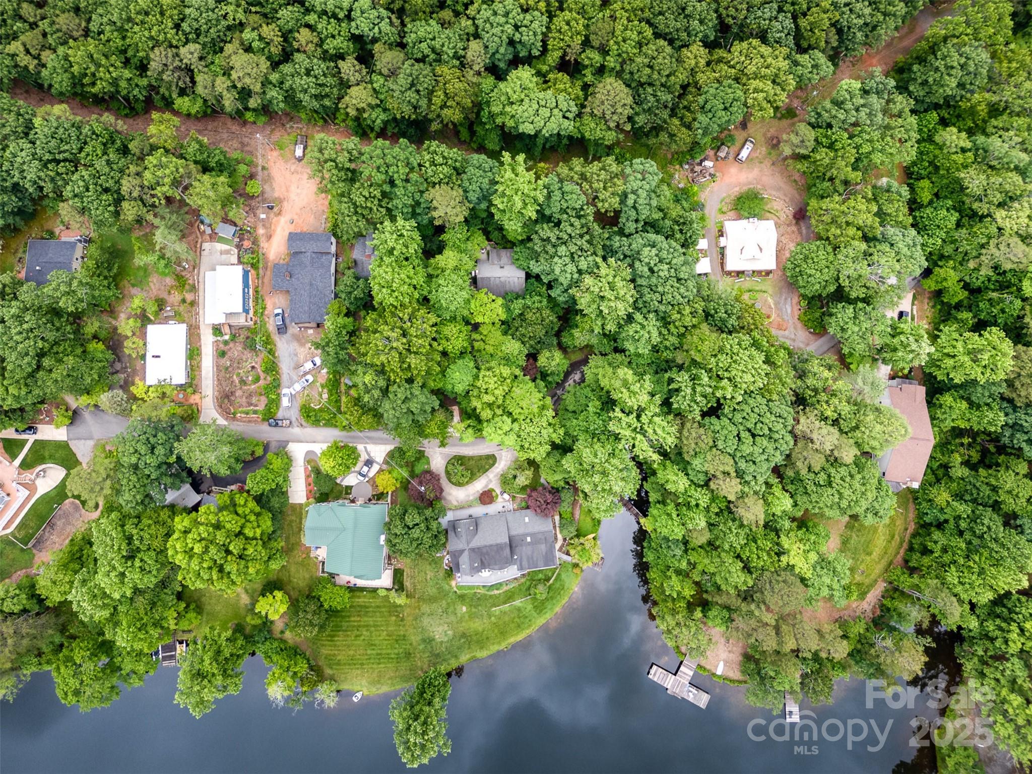1102 Lake Montonia Road Kings Mountain, NC 28086 - Photo 47 of 48 an aerial view of a house with a yard and garden
