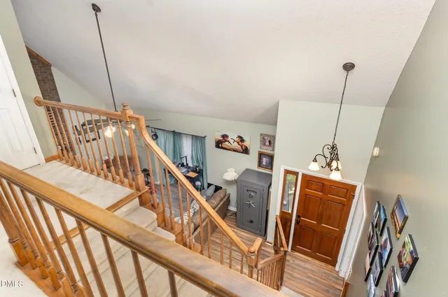 a view of livingroom with furniture and stairs