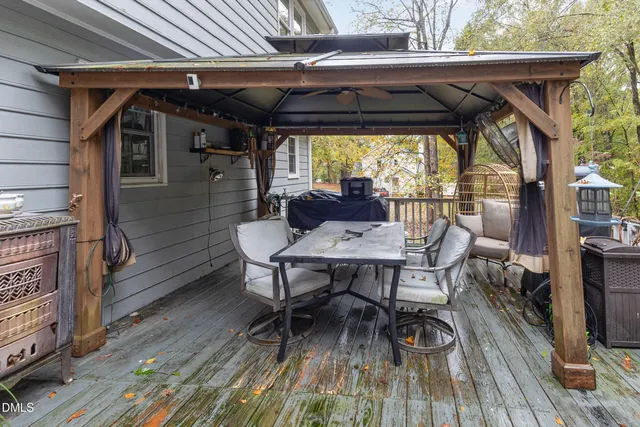 a view of outdoor seating and garden