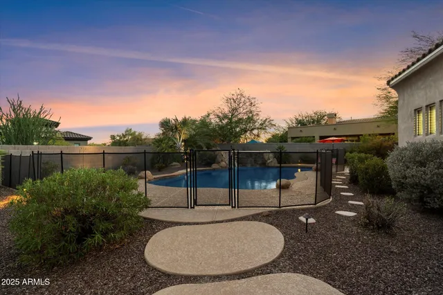 a view of a yard in front of a house