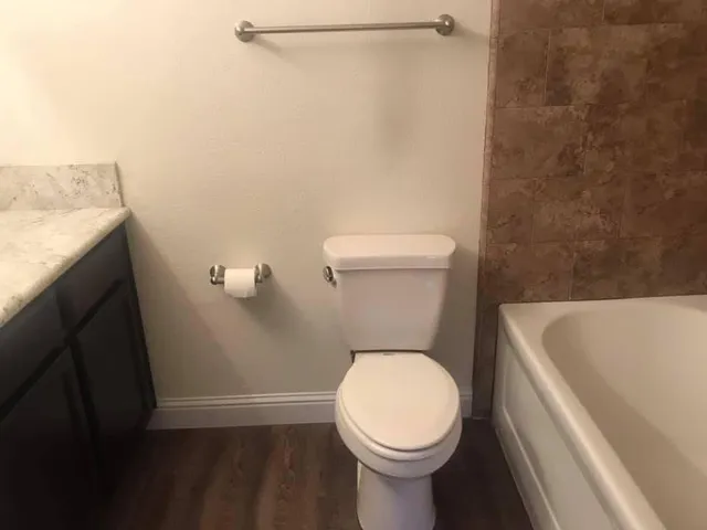a bathroom with a sink and toilet