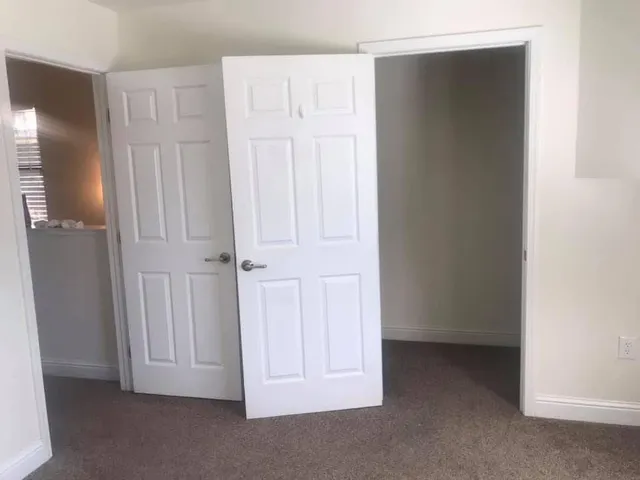 an empty room with a window