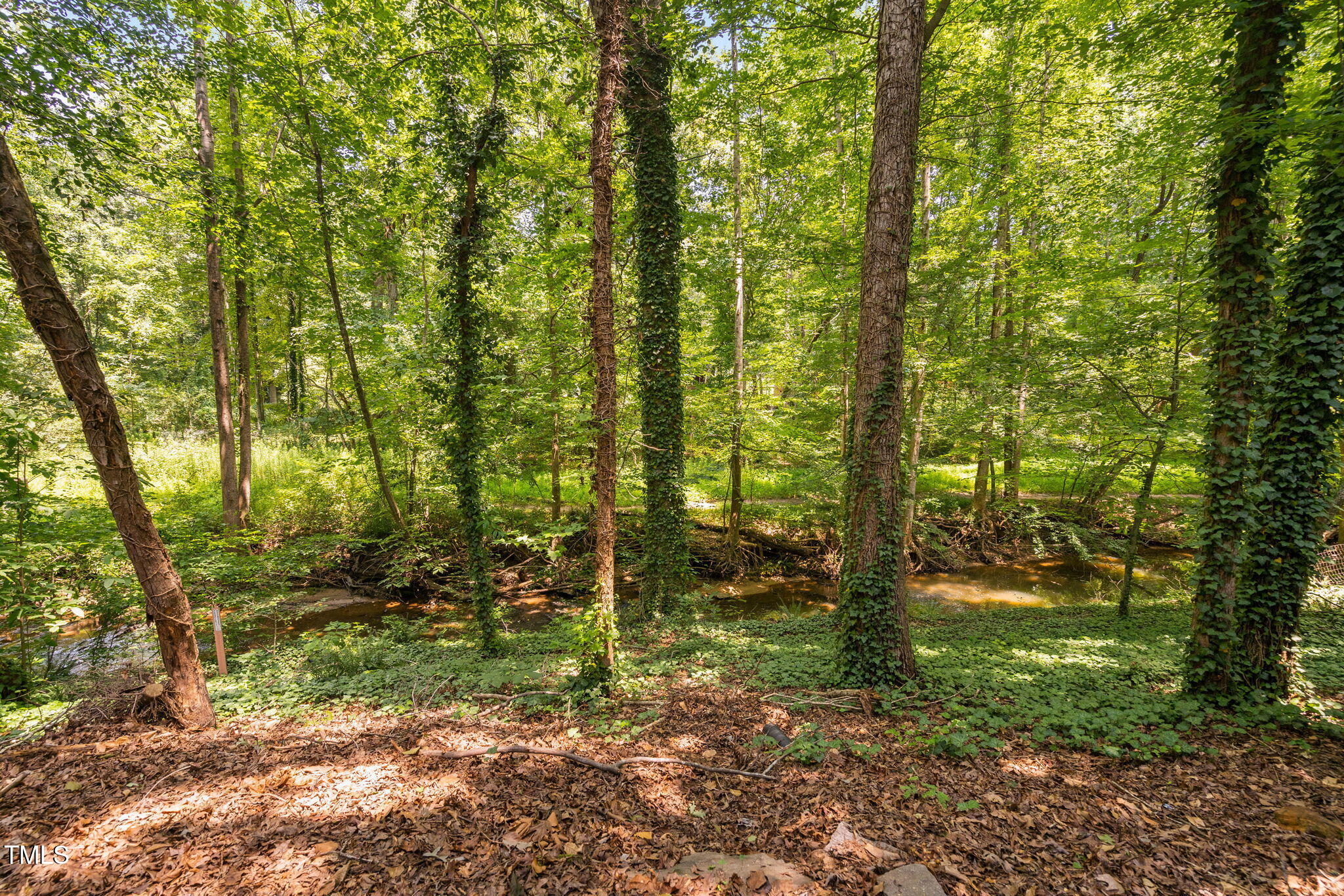 7286 Shellburne Drive Raleigh, NC 27612 - Photo 32 of 36 a backyard of a house with lots of green space