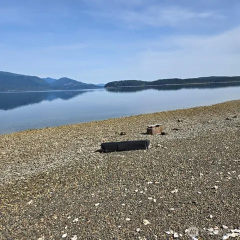 a view of lake and mountain