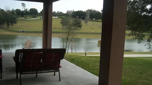a view of lake from window