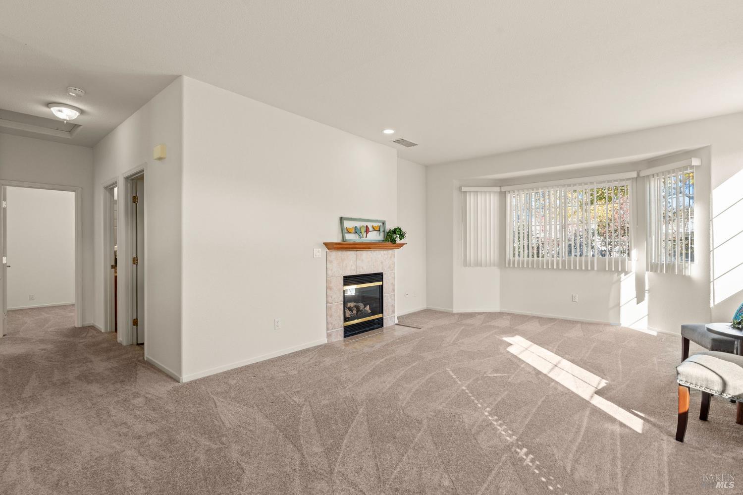 732 Summerset Drive Rio Vista, CA 94571 - Photo 13 of 68 living room with fireplace and bay window and newer carpet