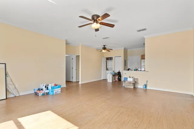 a view of a livingroom with a flat screen tv
