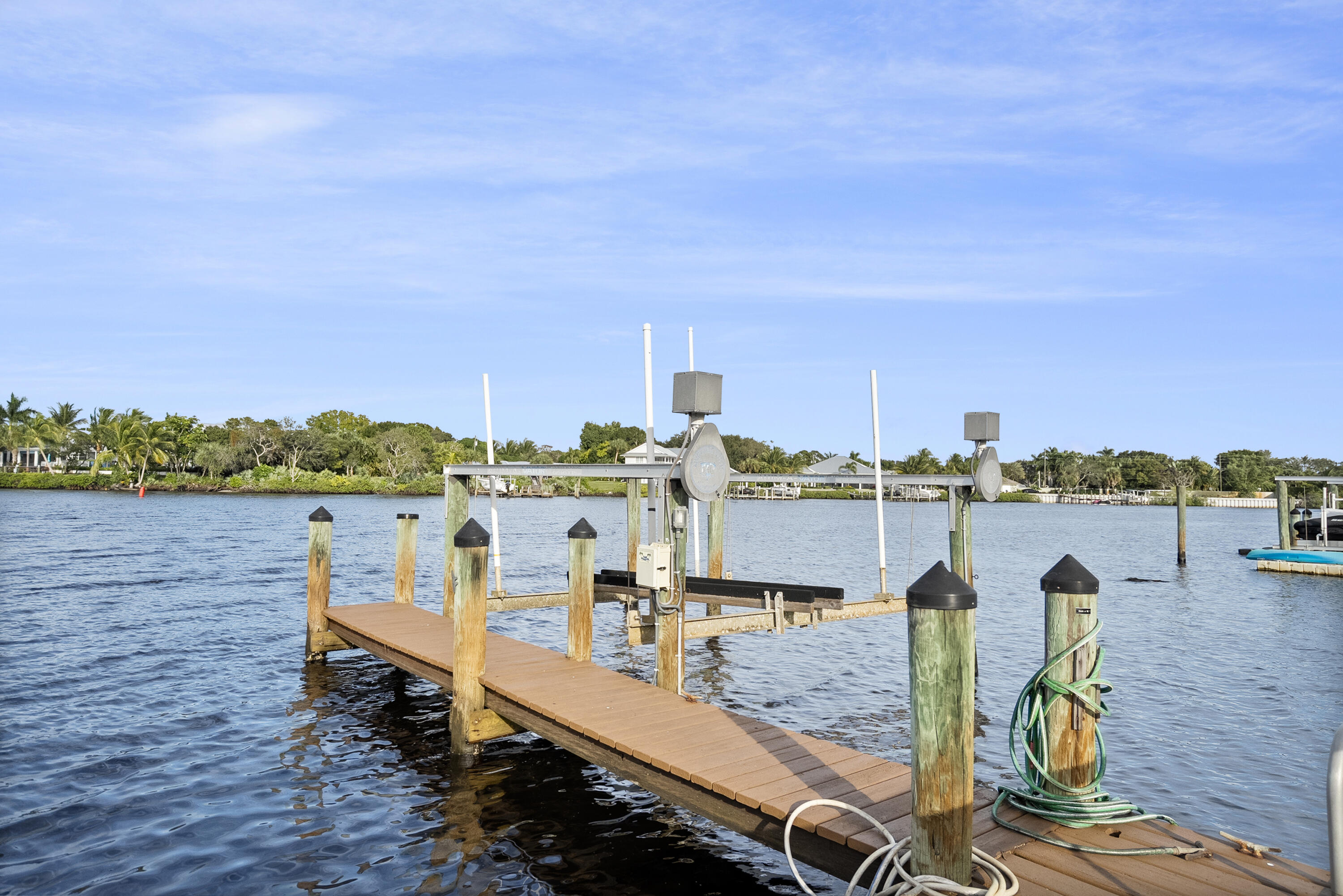 a view of a balcony with chairs