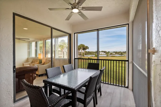 a view of a glass door