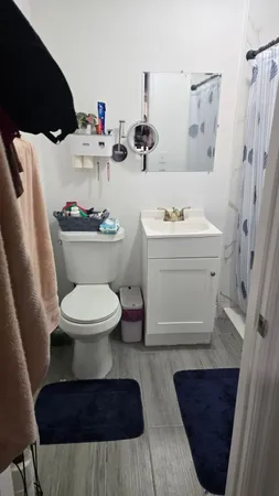 a bathroom with a toilet and a sink