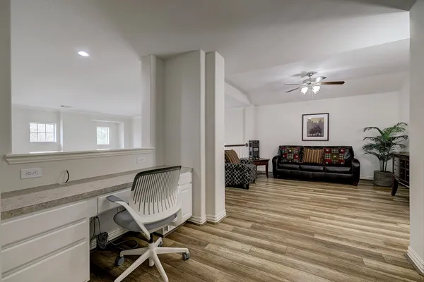 a living room with furniture