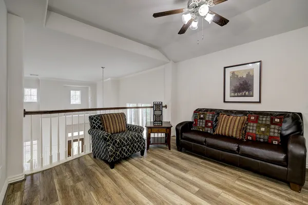 a living room with furniture