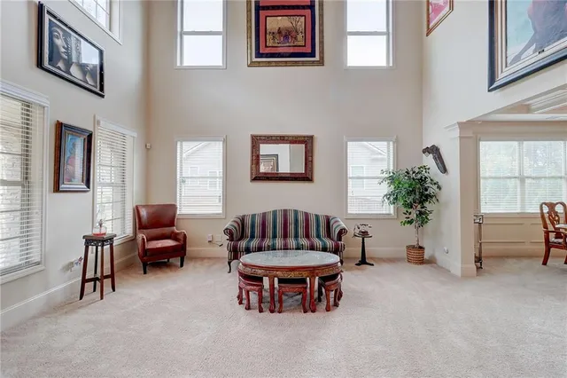 a living room with furniture and a couch