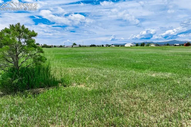 a view of a golf course with green space