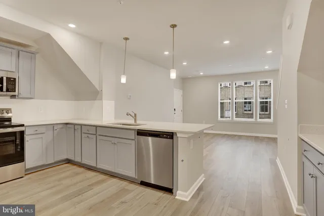 a view of small space with racks on the wall