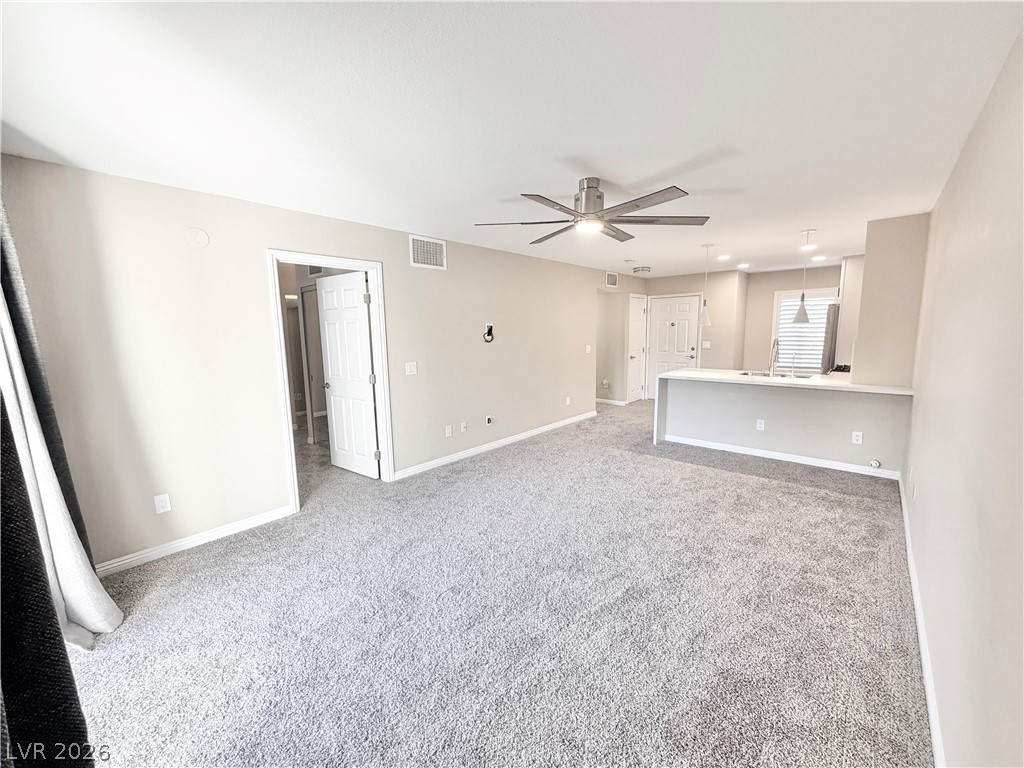Living room and dining area open to kitchen