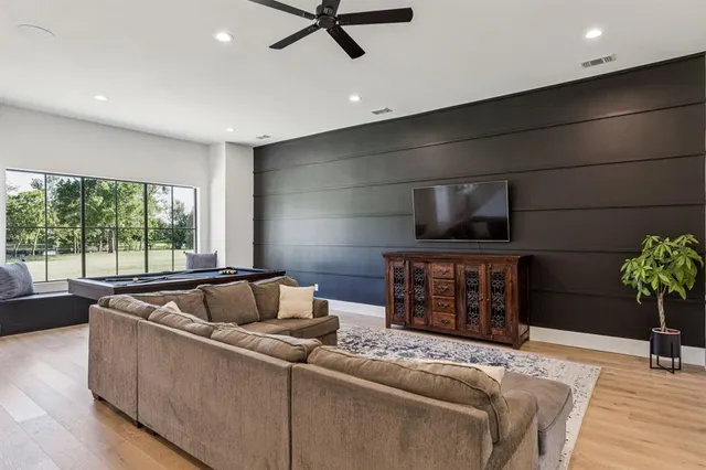 a living room with furniture