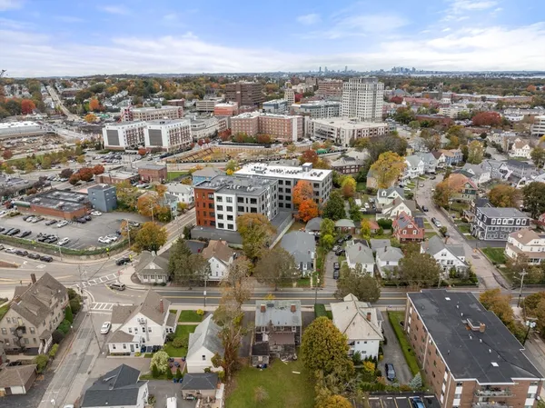 an aerial view of multiple house