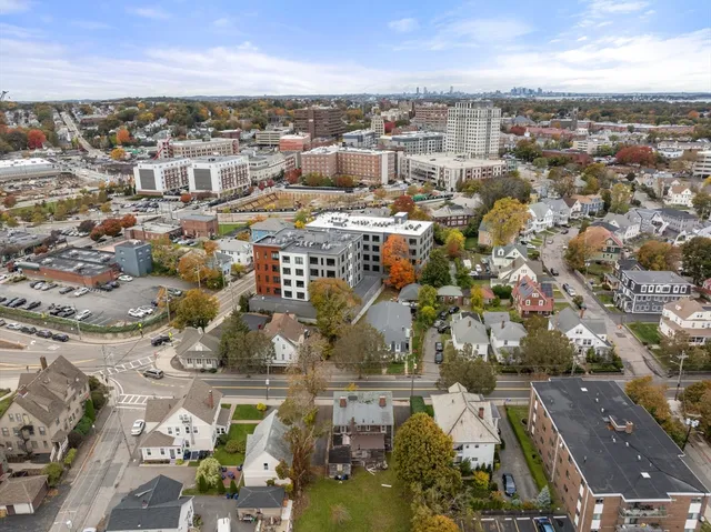 an aerial view of multiple house