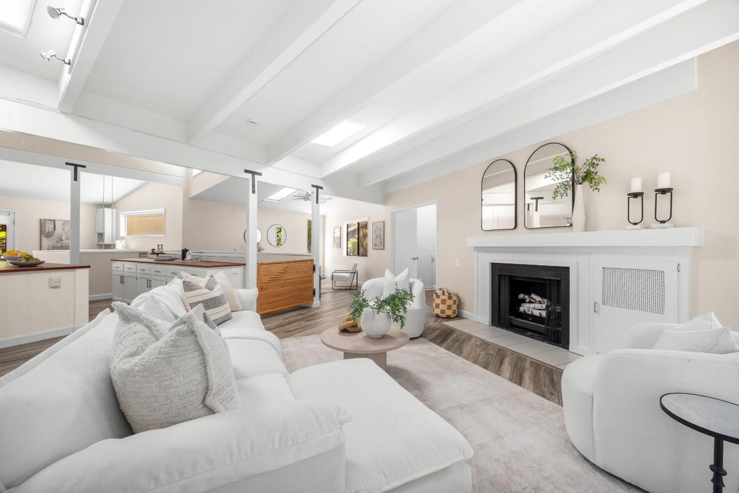 321 Valencia Road Aptos, CA 95003 - Photo 11 of 50 a living room with furniture and a fireplace