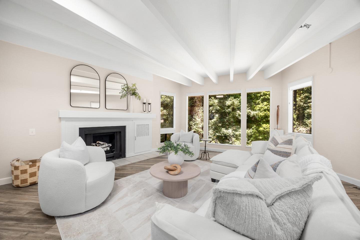 321 Valencia Road Aptos, CA 95003 - Photo 13 of 50 a living room with furniture and a fireplace