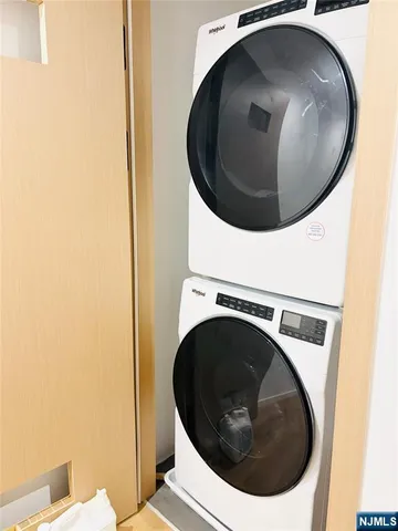 a utility room with a washer and dryer