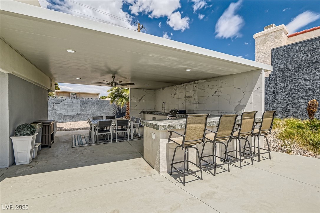2520 Castlesands Way Las Vegas, NV 89121 - Photo 56 of 59 View of patio with ceiling fan