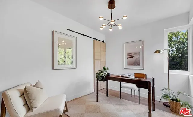 a living room with furniture