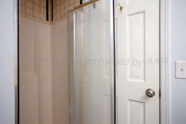 a bathroom with a shower