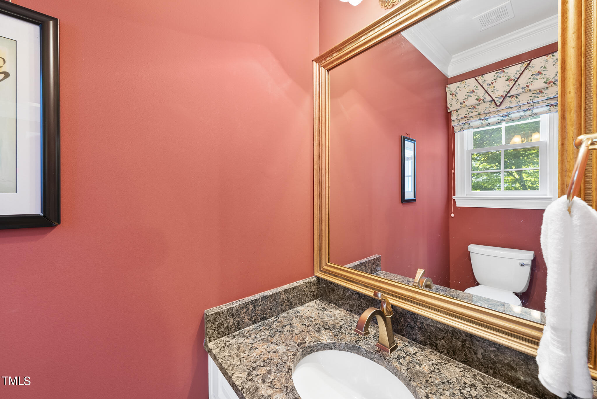 5509 Killarney Hope Drive Raleigh, NC 27613 - Photo 65 of 77 a bathroom with a granite countertop sink and a mirror