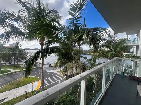 a view of balcony with small garden