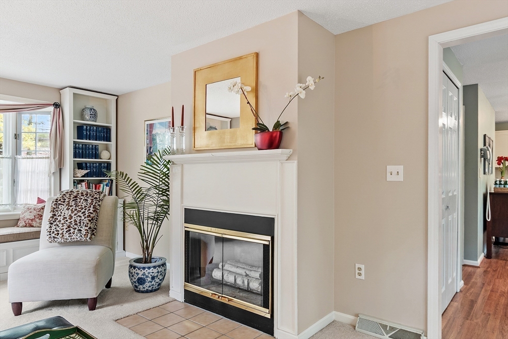 187 Turnpike Road, Unit 187 Chelmsford, MA 01824 - Photo 12 of 42 a living room with furniture and a fireplace
