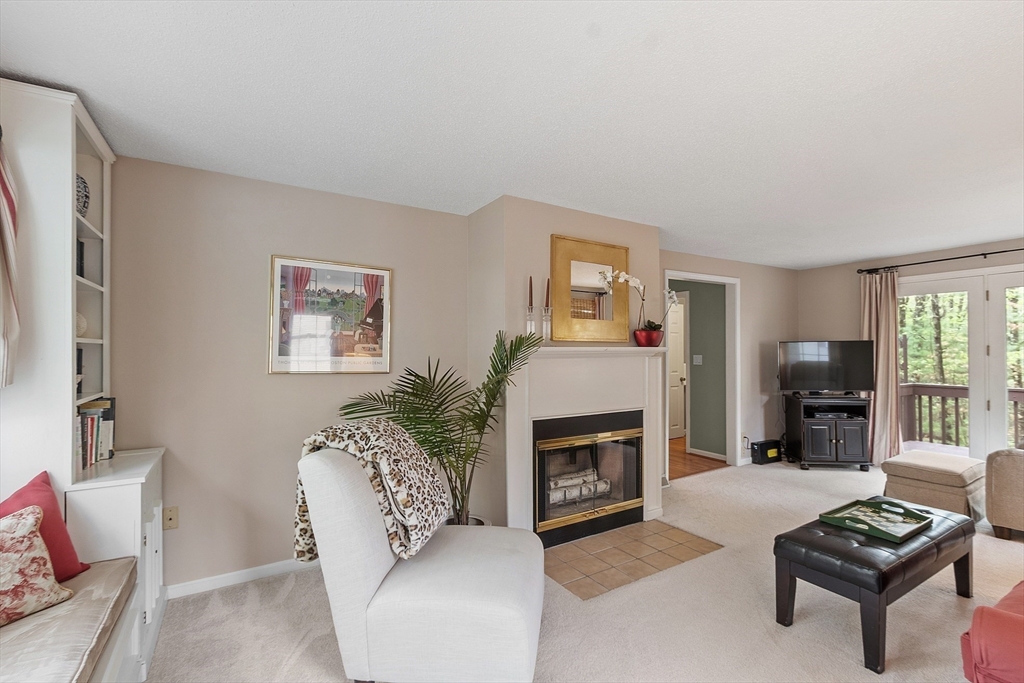 187 Turnpike Road, Unit 187 Chelmsford, MA 01824 - Photo 9 of 42 a living room with furniture and a fireplace