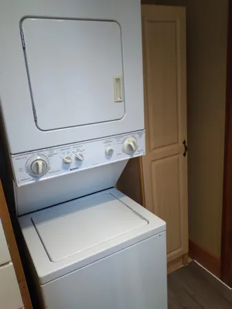 a close up view of washer and dryer