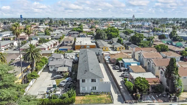 an aerial view of a city with lots of residential buildings