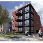 a front view of a building