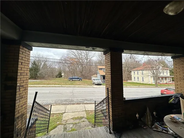 a view of a large window with an outdoor view