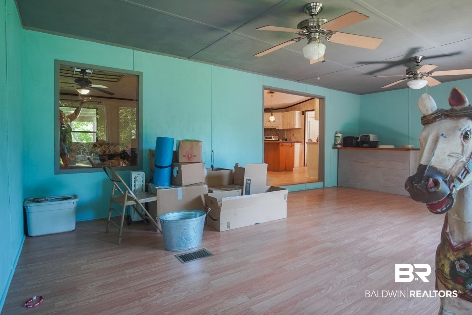 9190 County Road 97 Elberta, AL 36530 - Photo 40 of 53 Living room with hardwood / wood-style floors and ceiling fan