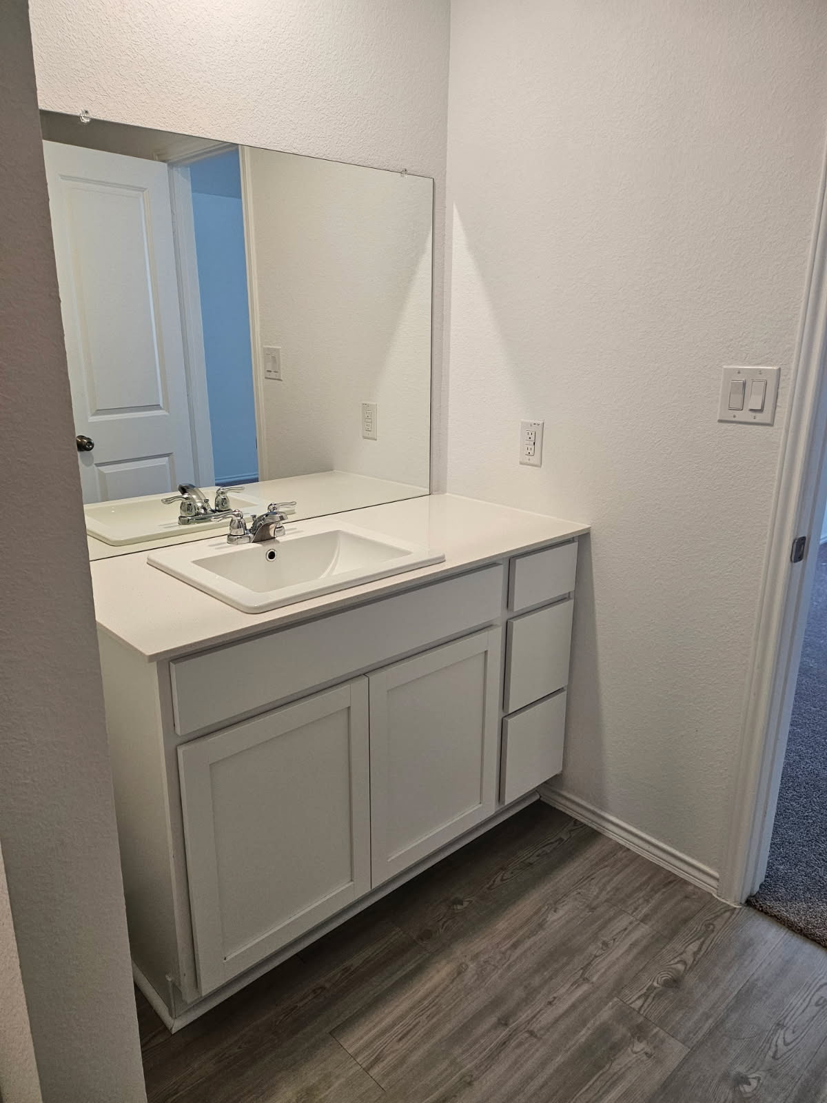 2218 Cumulus Court Lockhart, TX 78644 - Photo 23 of 35 a bathroom with a sink and a mirror