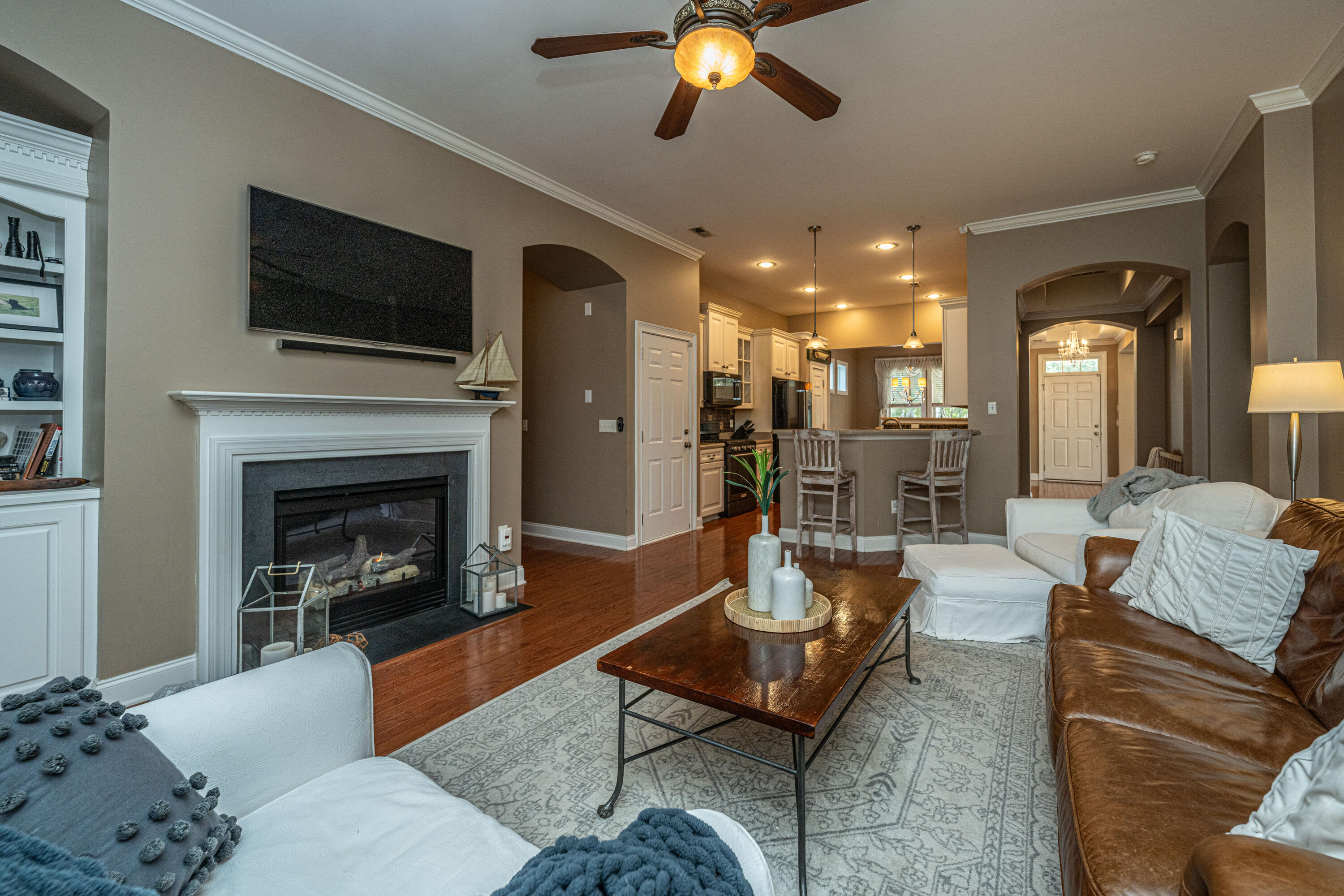 1852 Hall Point Road Mount Pleasant, SC 29466 - Photo 15 of 57 Living room w/gas fireplace