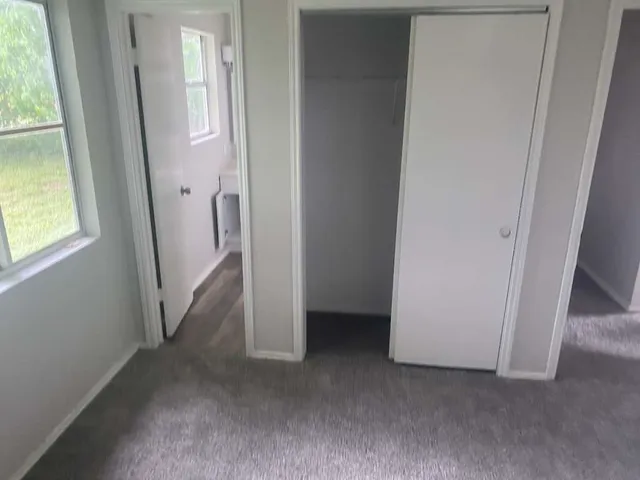 an empty room with a window