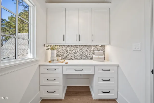 a view of white cabinets