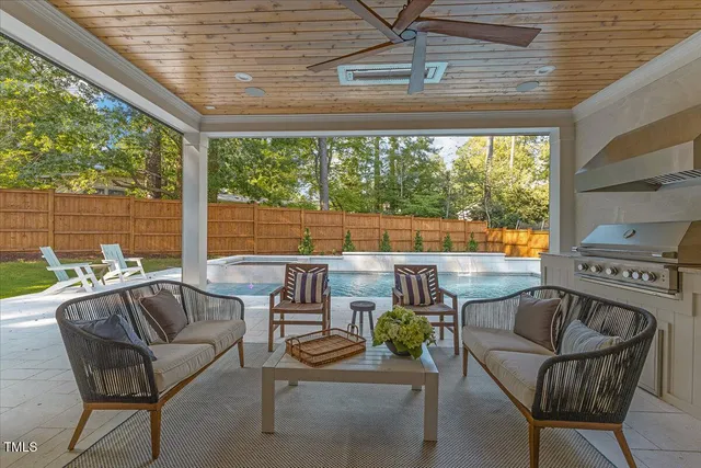 a view of a street with chairs