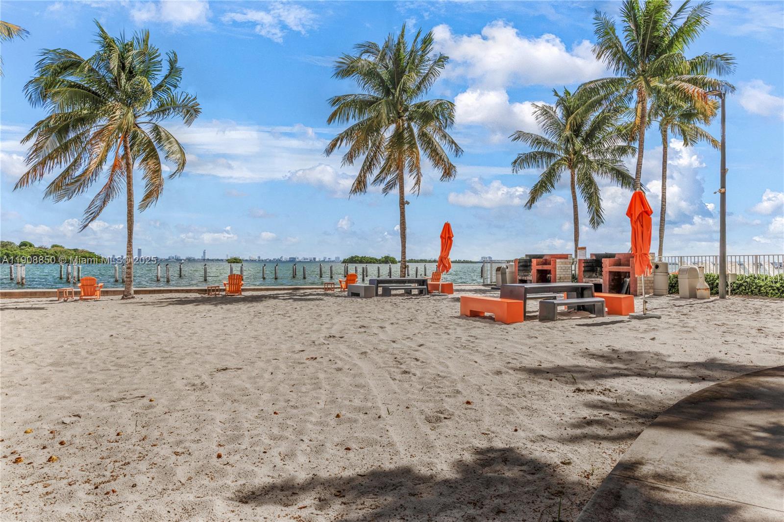 650 Northeast 64th Street, Unit G208 Miami, FL 33138 - Photo 8 of 8 a row of palm trees and swimming pool in the backyard of a house