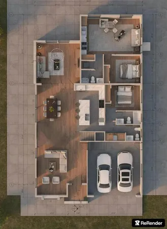 a front view of a house with outdoor area