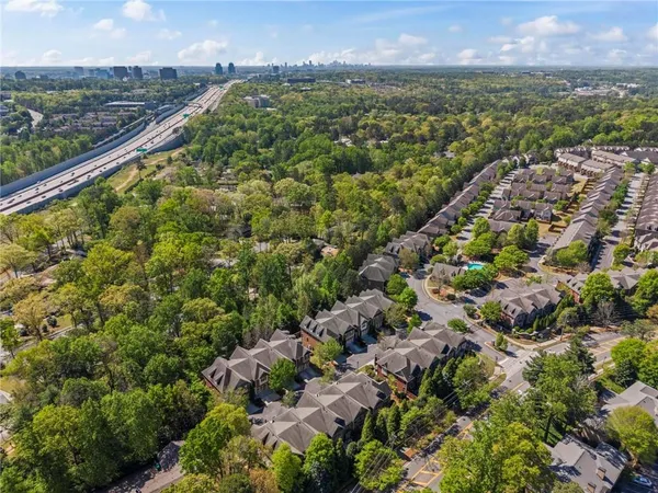 an aerial view of a city with lots of residential buildings