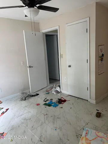 a view of a door and a yard