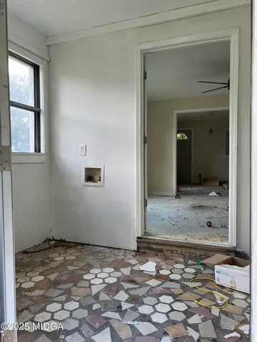 a view of a backyard with a garden