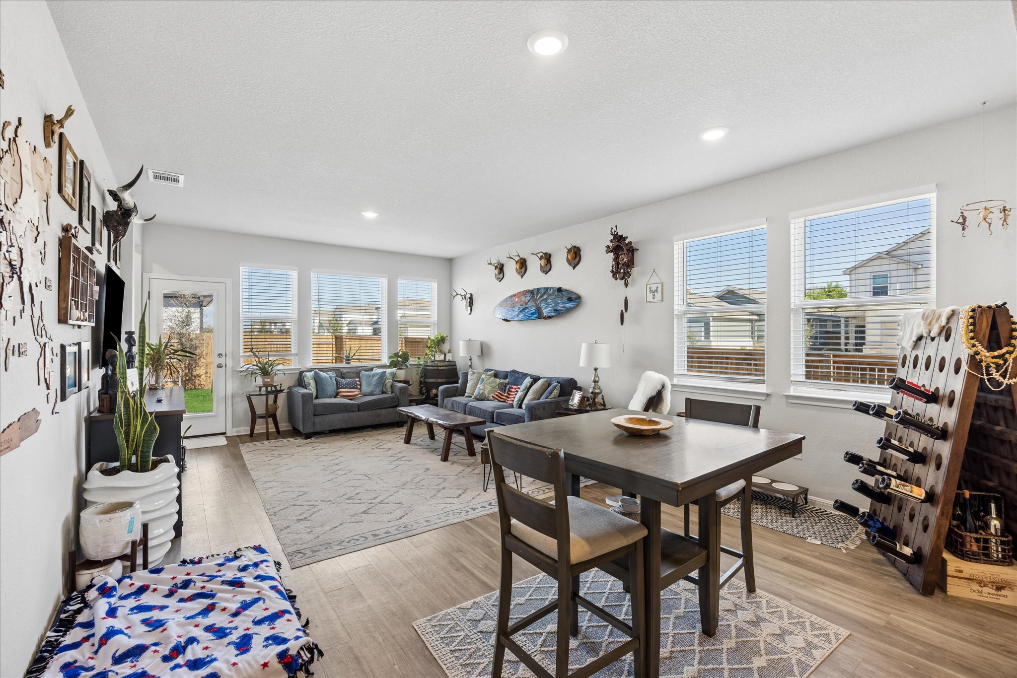 8300 Augeron Drive Austin, TX 78747 - Photo 7 of 16 Dining area featuring light wood-style floors and recessed lighting